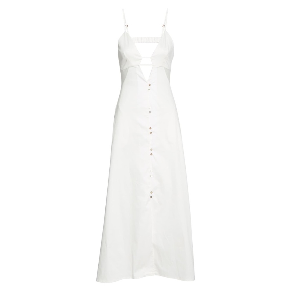 CULT GAIA OFF WHITE MYRIUM MIDI COTTON DRESS - Picture 5 of 9